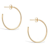 Gold Plated Sterling Silver Medium Dainty Thin Tube Oval Half Open Post Hoop Earrings Jewelry Gift for Women Girls