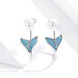 Sterling Silver Mermaid Pearl Drop Dangle Earrings Birthday Chrismas Gifts for Women Girl