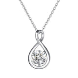14K Gold Moissanite Dainty Elegant Infinity Love Knot Pendant Necklace 