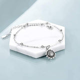 Sunflower Anklet 925 Sterling Silver  Sunflower Jewelry for Women Gifts