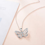 Sterling Silver Butterfly Necklace Cute Celtic Pendant Chain Fashion Jewelry Anniversary Birthday Gift for Mom Women Sisters Teen