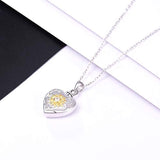 925 Sterling Silver Urn Necklace for Ashes Sunflower Cremation Keepsake Pendant Necklace Always in My Heart Cremation Memorial Jewelry for Women Gift