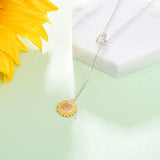 925 Sterling Silver Sunflower with CZ Warmth Positivity Jewelry Y Pendant Necklace