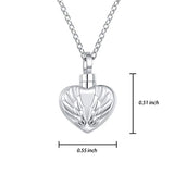 925 Sterling Silver Urn Pendant Necklace Heart Angel Wings Teardrop Cremation Jewelry for Ashes Memorial Keepsake for Women