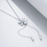 Snowflake Necklace Sterling Silve Snowflake Pendant Necklace Winter Jewelry for Women