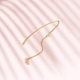 Yellow Gold Plated 925 Sterling Silver Threader Chain Long Tassel Drop Minimalist Pull Through Earrings For Women Girls