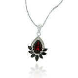 Red Garnet and Black Spinal Brown Pendant