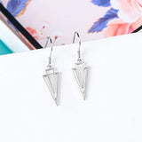 S925 Sterling Silver Triangle Drop Earrings | Triangle Shaped Arrow Dangle Earring | Minimalist Geometric Jewelry for Girls and Women