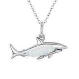 Opal Shark Pendant Necklace
