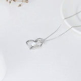 I Love You To The Moon And Back Necklace 925 Sterling Silver Opal Heart Necklace for Women Mom Girlfriend Wife Couple