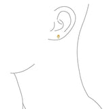 Tiny Minimalist CZ Accent Hamsa Star Of David Jewish Bat Mitzvah Stud Earrings For Teen Real 14K Gold Screwback