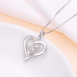 925 Sterling Silver Always My Sister Forever My Friend Love Heart Necklace for Women Sister