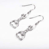 S925 Sterling Silver Infinity Love Swirly Heart  Drop Earrings,Cubic Zircon Jewelry for Women Earrings(Double Heart)