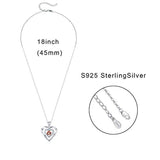 Rose Flower Necklace S925 Sterling Silver Heart Necklace with Rose Flower Necklace Double Heart and Romance for Wife Girlfriend Gifts for Women