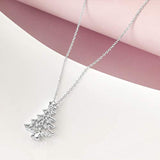 Christmas Tree Necklace Sterling Silver Tree Pendant Necklace for Women