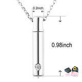 925 Sterling Silver Cremation Memorial Jewelry Heart Keepsake Bar Urn Pendant Necklace for Ashes