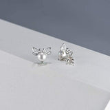 Sterling Silver Freshwater Pearl Bee Stud Earrings Animal Earrings Tiny Small Single Pearl Fine Jewelry for Women