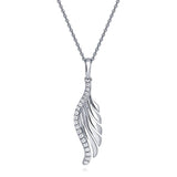  Silver CZ Angel Wings  Pendant Necklace 