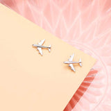 Mothers Day Jewelry Stud Earrings For Men Women Teens 925 Sterling Silver Airplane Earrings, Best Easter Gifts