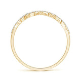 Unique Shape Set Round Diamond Cursive in 14K Yellow Gold For Lovers