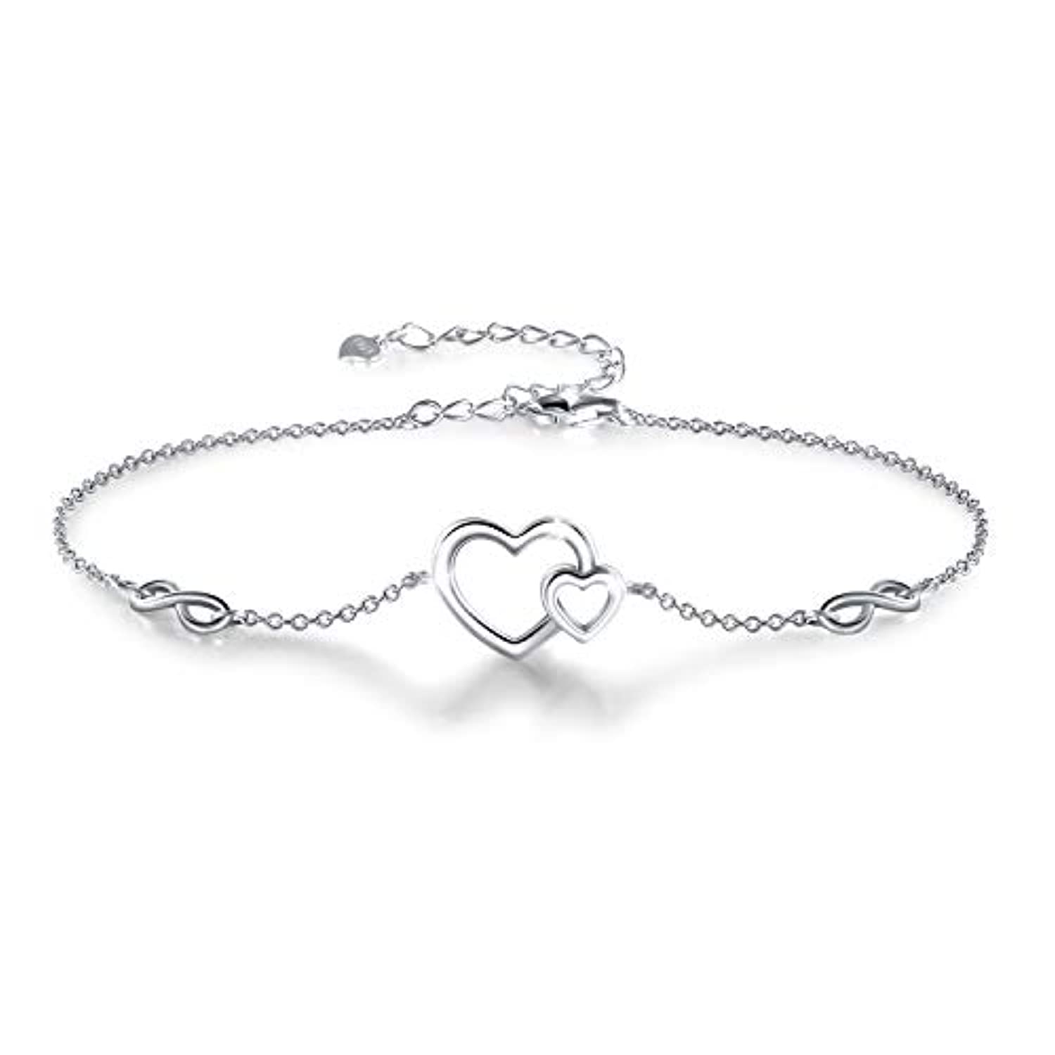 Dropship 925 Sterling Silver Initial Bracelets For Women Girls Single 26  Letters Charm Bracelets Thin Chain Friendship Bracelets; 16.5+5cm  Adjustable to Sell Online at a Lower Price | Doba