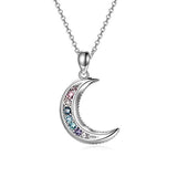 Silver Crescent Moon Pendant Necklace