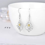 S925 Sterling Silver Dangle Drop Dragonfly Flower Earrings Jewelry Gifts for Women Girls Birthday