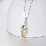 Phoenix Necklace Sterling Silver with Crystal, Birthday for Women Wife