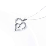 925 Sterling Silver Always My Sister Forever My Friend Love Heart Necklace for Women Sister Mother Gift