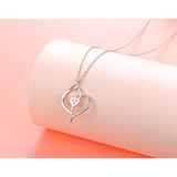 S925 Sterling Silver Always My Sister Forever My Friend CZ  Heart Pendant Necklace Bff Gift for Women Girls