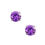 Round Cubic Zirconia AAA CZ Brilliant Cut Solitaire Magnetic Clip On Stud Earrings Sterling Silver