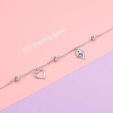 Sterling Silver Dolphin Anklets Dainty Boho Beach Cute Foot Anklet  Adjustable Bead Heart Anklet