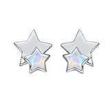 Silver Star Opal Earrings Studs Earrings