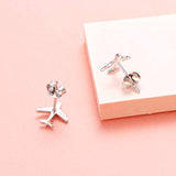 Mothers Day Jewelry Stud Earrings For Men Women Teens 925 Sterling Silver Airplane Earrings, Best Easter Gifts