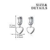 S925 Sterling Silver  Heart Hoop Earrings for Women