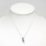 925 Oxidized Sterling Silver 3-D Crocodile Alligator Pendant Unisex Necklace, 18 inches Chain