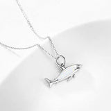 Opal Shark Pendant Necklace For Teens 925 Sterling Silver Ocean Jewelry Dainty Necklace For Women
