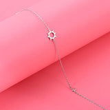 925 Sterling Silver Anklet  Moon Star Sun Universe Adjustable Anklet Jewelry Foot Chain for Women Girls