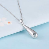 925 Sterling Silver Urn Pendant Necklace Teardrop Cremation Jewelry For Ashes Memorial Keepsake For Women