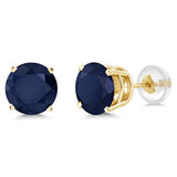 14K  Gold Blue Sapphire  Stud Earrings 