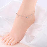 Sterling Silver Elephant Bead Anklet Dainty Boho Beach Cute Foot Anklet  Adjustable Bead Heart Anklet for Women Girlfriend