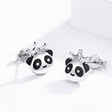 Panda Earrings 925 Sterling Silver Panda Jewelry Cute Bear Earrings Hypoallergenic Earrings Panda Gifts for Women for Sensitive Ears