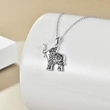 Elephant Mandala Necklace 925 Sterling Silver Vintage Oxidized Elephant Jewelry Gifts for Women