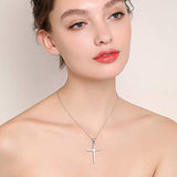 Cross Necklace Sterling Silver Pendant for Men Women