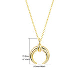 Sterling Silver Gold Plated Crecent Moon Pendant Necklace  Jewelry Gift for Women