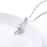 925 Sterling Silver Always My Sister Forever My Friend Pearl Necklace for Women