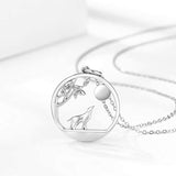 925 Sterling Silver Wolf Necklace Viking Jewelry for Teens and Women