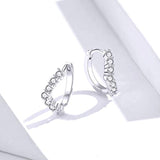Sterling Silver Heart Cubic Zirconia Hoop Earrings for Girl Women