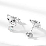 925 Sterling Silver Fox Opal Stud Earrings  for Women