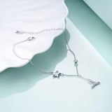 Sterling Silver Mermaid Starfish/Star Universer Anklet for Women Girls Adjustable Chain Foot Ankle Summer Jewelry